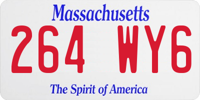 MA license plate 264WY6
