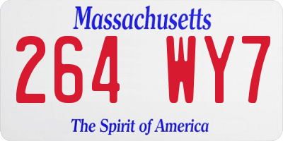 MA license plate 264WY7