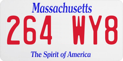 MA license plate 264WY8