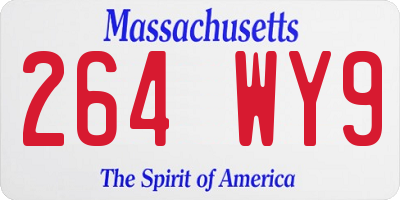 MA license plate 264WY9