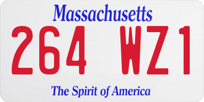 MA license plate 264WZ1