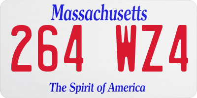 MA license plate 264WZ4