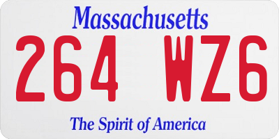 MA license plate 264WZ6