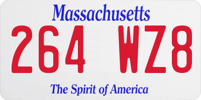 MA license plate 264WZ8