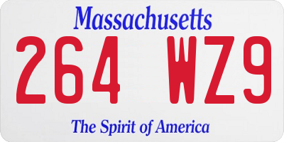 MA license plate 264WZ9