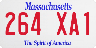 MA license plate 264XA1