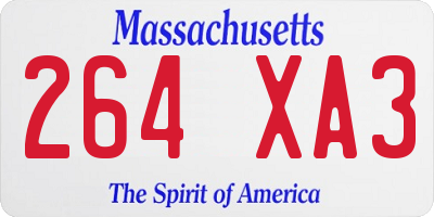 MA license plate 264XA3