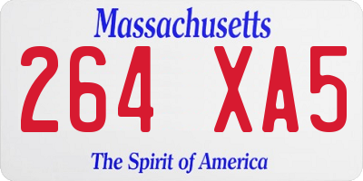 MA license plate 264XA5
