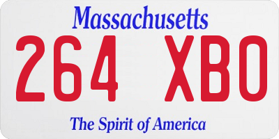 MA license plate 264XB0