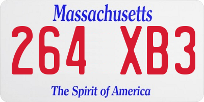 MA license plate 264XB3