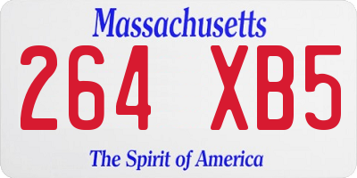 MA license plate 264XB5