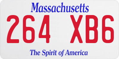 MA license plate 264XB6