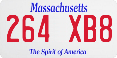MA license plate 264XB8