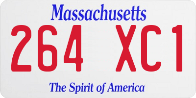 MA license plate 264XC1