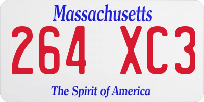 MA license plate 264XC3