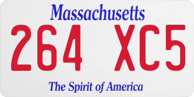 MA license plate 264XC5