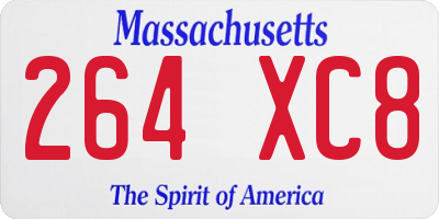 MA license plate 264XC8