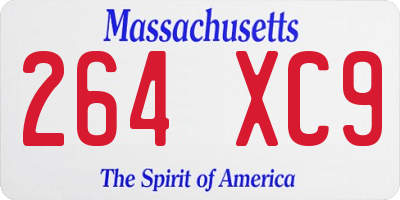 MA license plate 264XC9