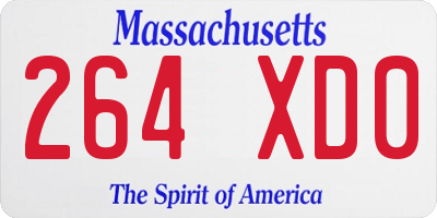 MA license plate 264XD0