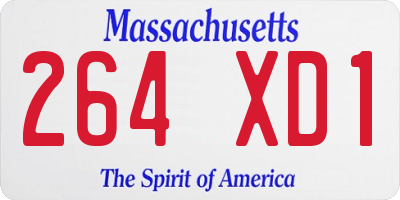 MA license plate 264XD1