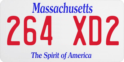 MA license plate 264XD2