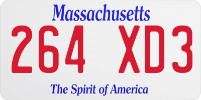 MA license plate 264XD3