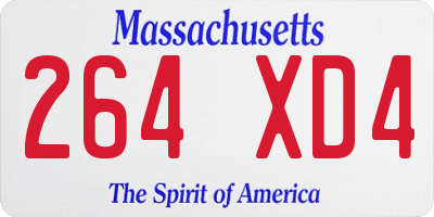 MA license plate 264XD4