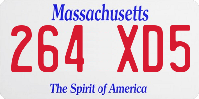 MA license plate 264XD5