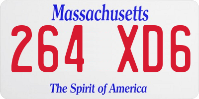 MA license plate 264XD6