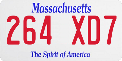 MA license plate 264XD7