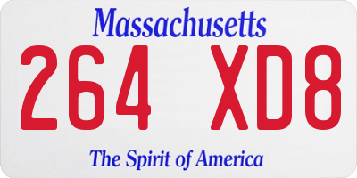 MA license plate 264XD8