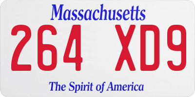 MA license plate 264XD9