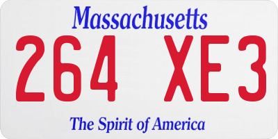 MA license plate 264XE3