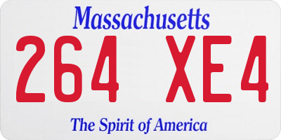 MA license plate 264XE4