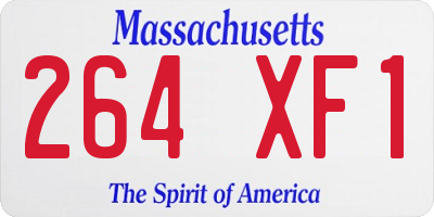 MA license plate 264XF1