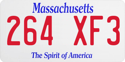 MA license plate 264XF3