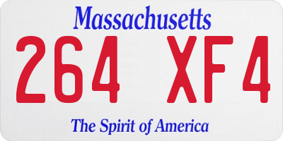 MA license plate 264XF4