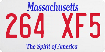 MA license plate 264XF5