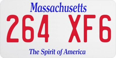 MA license plate 264XF6