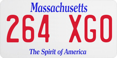 MA license plate 264XG0