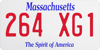 MA license plate 264XG1