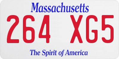 MA license plate 264XG5