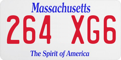 MA license plate 264XG6
