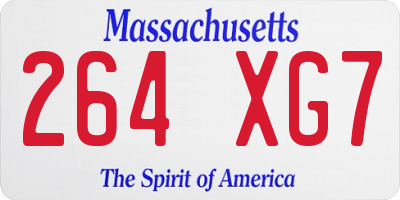 MA license plate 264XG7