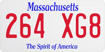 MA license plate 264XG8