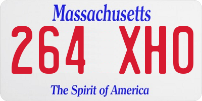 MA license plate 264XH0