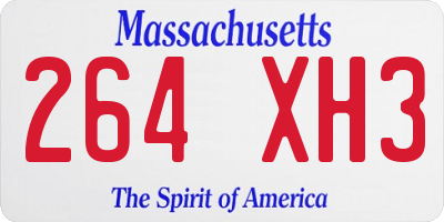 MA license plate 264XH3