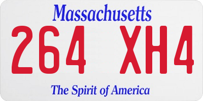 MA license plate 264XH4