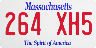 MA license plate 264XH5