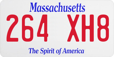 MA license plate 264XH8